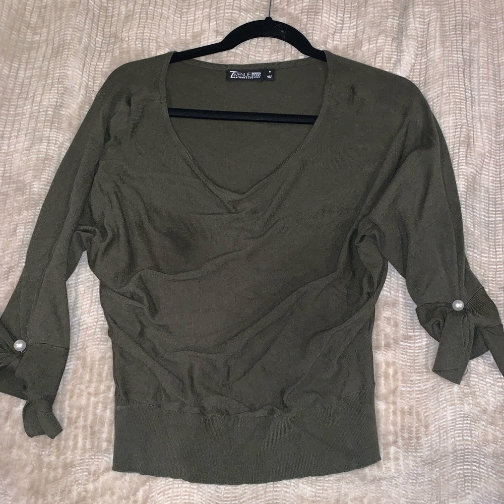 7th Avenue New York & Company Olive Blouse
